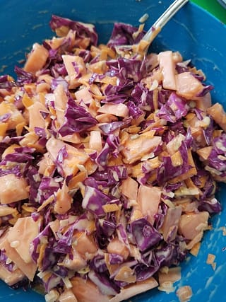 caribbean cole slaw with dressing