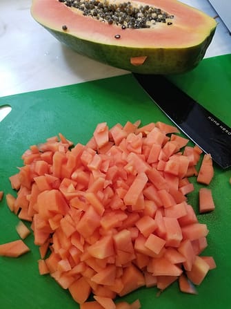 caribbean cole slaw diced papaya